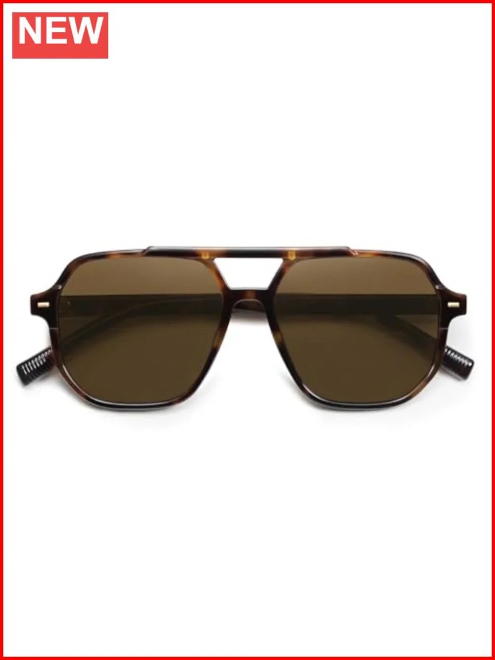 Retro Trendy Aviator Polarized Sunglasses Square Frame UV400 Protection